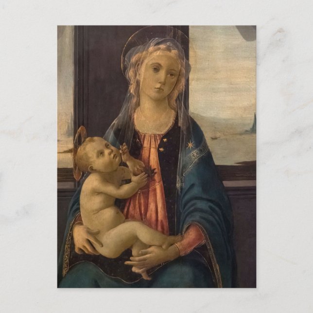 Postal Madonna del Mar de Botticelli (Anverso)