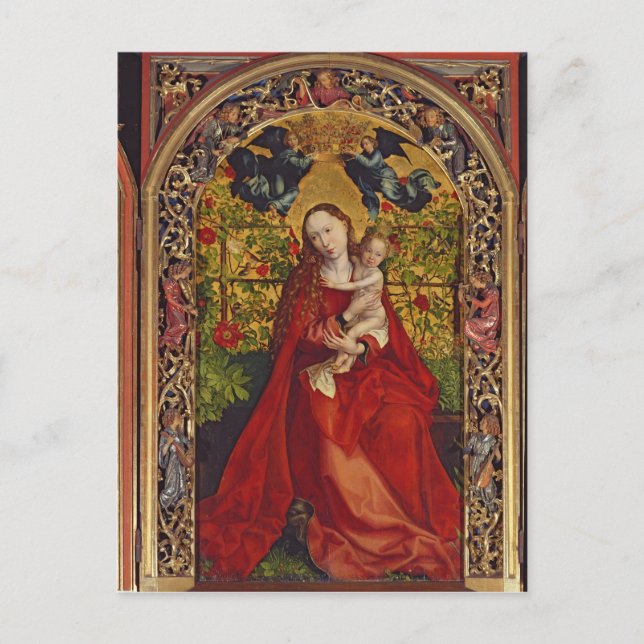 Postal Madonna del Rosa Bower, 1473 (Anverso)