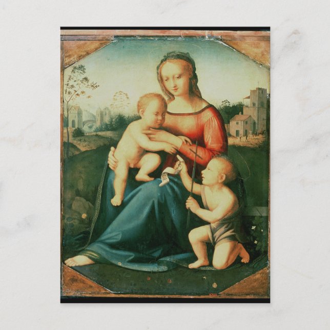 Postal Madonna e hijo con San Juan Bautista (Anverso)