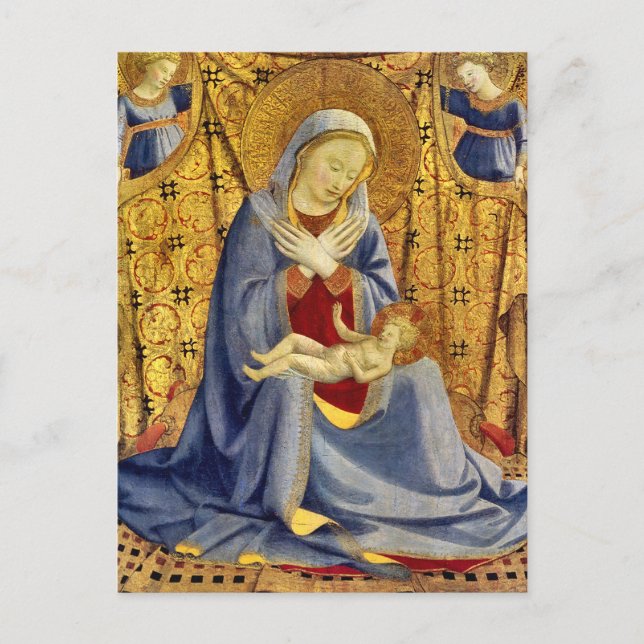 Postal Madonna e hijo de Fra Angelico (Anverso)