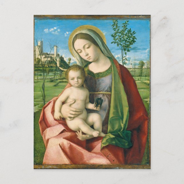 Postal Madonna e hijo de Giovanni Bellini (Anverso)