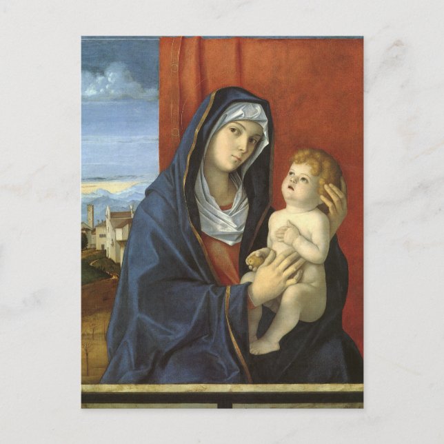 Postal Madonna e hijo de Giovanni Bellini (Anverso)