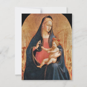 Postal Madonna e hijo de uvas por Fra Angelico
