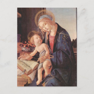 Postal Madonna enseña al niño Jesús