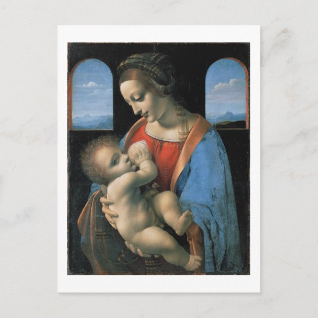 Postal Madonna Litta, Bella Artes Leonardo da Vinci (Anverso)