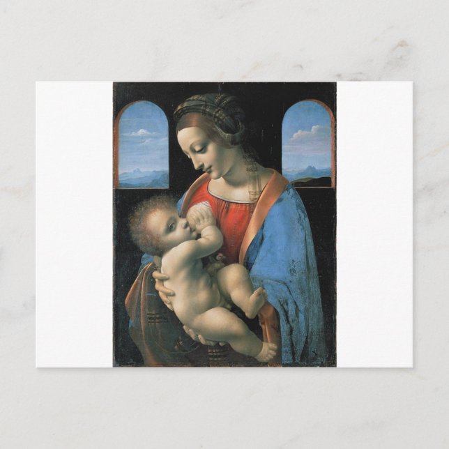 Postal Madonna Litta de Leonardo da Vinci C. 1490-1491 (Anverso)