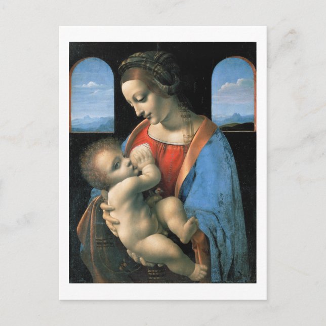 Postal Madonna Litta, Leonardo da Vinci, 1490-1491 (Anverso)