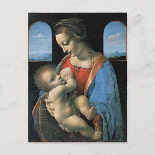 Postal Madonna Litta por Leonardo da Vinci (Anverso)