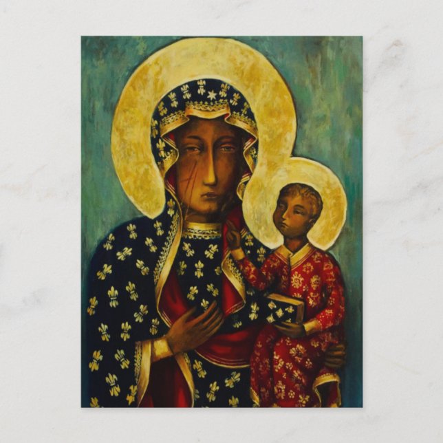 Postal Madonna negra de Częstochowa (Anverso)