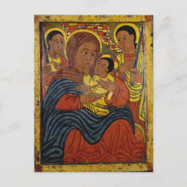 Postal Madonna negra etíope con niño de Cristo
