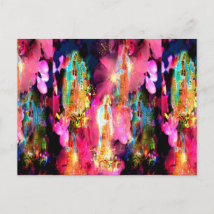POSTAL MADONNA ROSA DE GUADALUPE EN BLOSSOMS DE CARNE