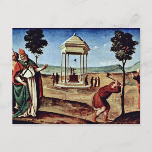 Postal Madonna Se Enfrentó A San Pedro San Juan Bautista, (Anverso)