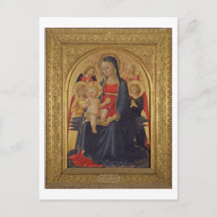 Postal Madonna y Child with Angels, c.1467 (aceite en el 
