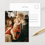 Postal Madonna y el niño | Botticelli<br><div class="desc">Madonna y niño con San Juan Bautista (1470-1475) del artista renacentista italiano Sandro Botticelli. Utilice las herramientas de diseño para agregar texto personalizado o personalizar la imagen.</div>