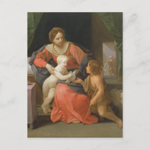 Postal Madonna y el niño con San Juan Bautista