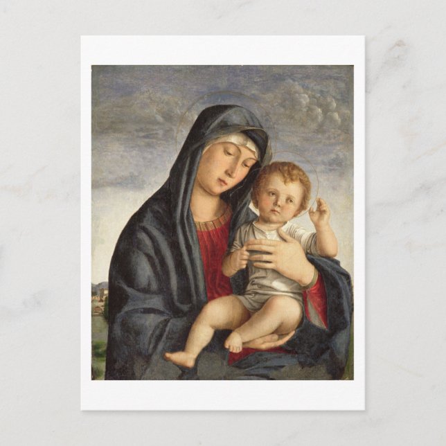 Postal Madonna y niño (aceite en el panel) 2 (Anverso)