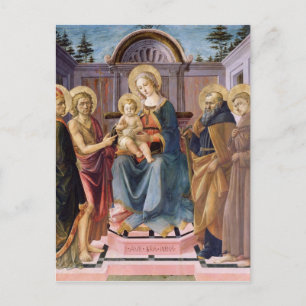 Postal Madonna y niño al frente de SS