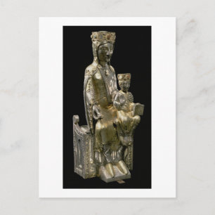 Postal Madonna y niño al frente, estatuilla, francés, 12