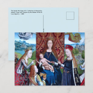 Postal Madonna y niño con 3 santos (detalle; M 070)