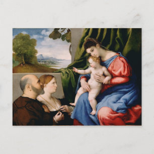 Postal Madonna y niño con el San Juan Infantil
