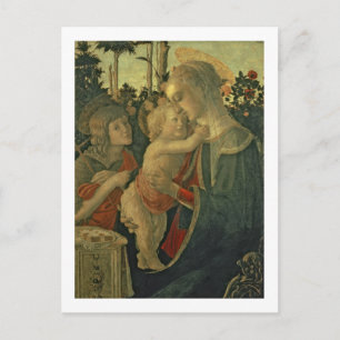 Postal Madonna y niño con San Juan Bautista (aceite o