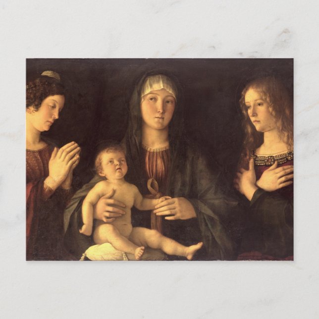 Postal Madonna y niño con Santa María Magdalena y St. (Anverso)