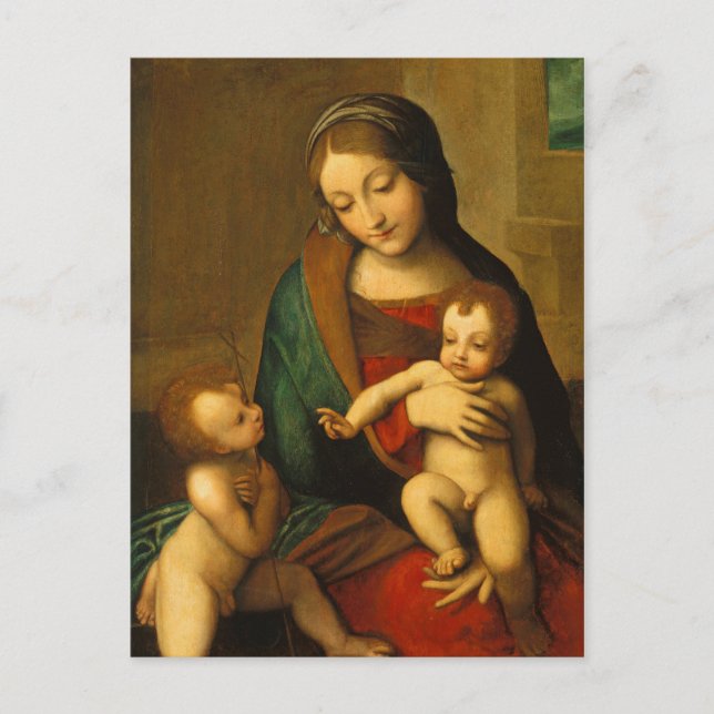 Postal Madonna y niño con santos (Anverso)
