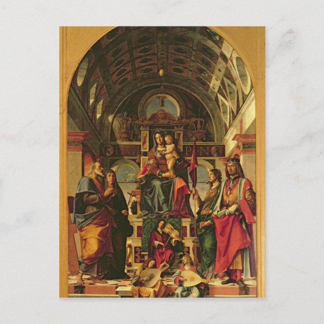 Postal Madonna y niño con santos, 1499 (Anverso)