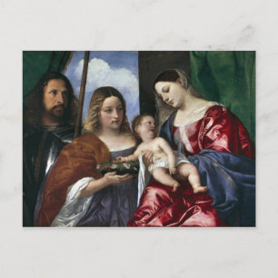 Postal Madonna y niño con Sts Dorothy y George