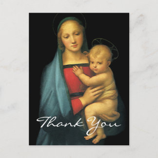 Postal Madonna y niño de Raphael