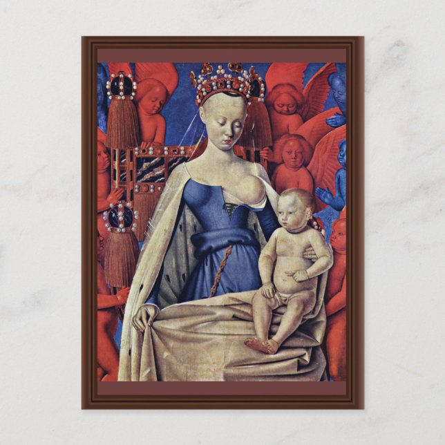 Postal Madonna Y Niño [Vírgenes Con Niños Y Ángeles] ( (Anverso)