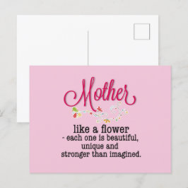 Postal Madre Como Flor Cada Una Es Hermosa
