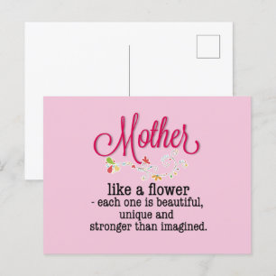 Postal Madre Como Una Flor Cada Una Es Hermosa