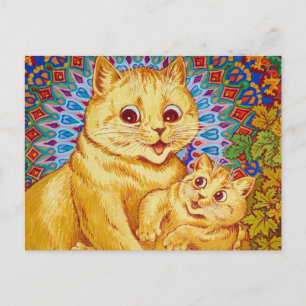 Postal Madre con gatito por Louis Wain