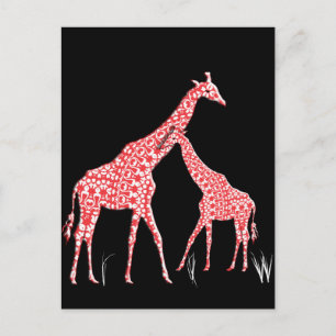 Postal Madre Cuidada Bebé Modelo caprichoso Giraffe Naran
