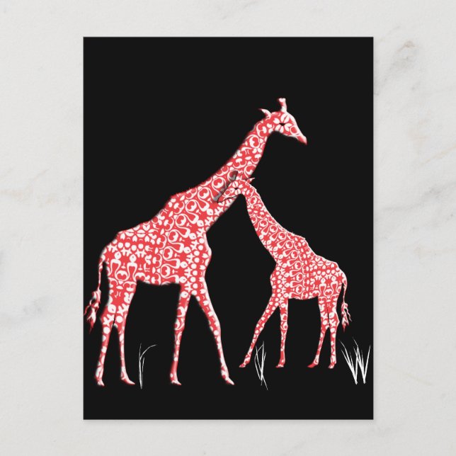 Postal Madre Cuidada Bebé Modelo caprichoso Giraffe Naran (Anverso)