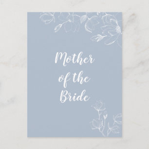 Postal MADRE DE BRIDE GROOM Duste Blue White Magnolias