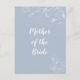 Postal MADRE DE BRIDE GROOM Duste Blue White Magnolias