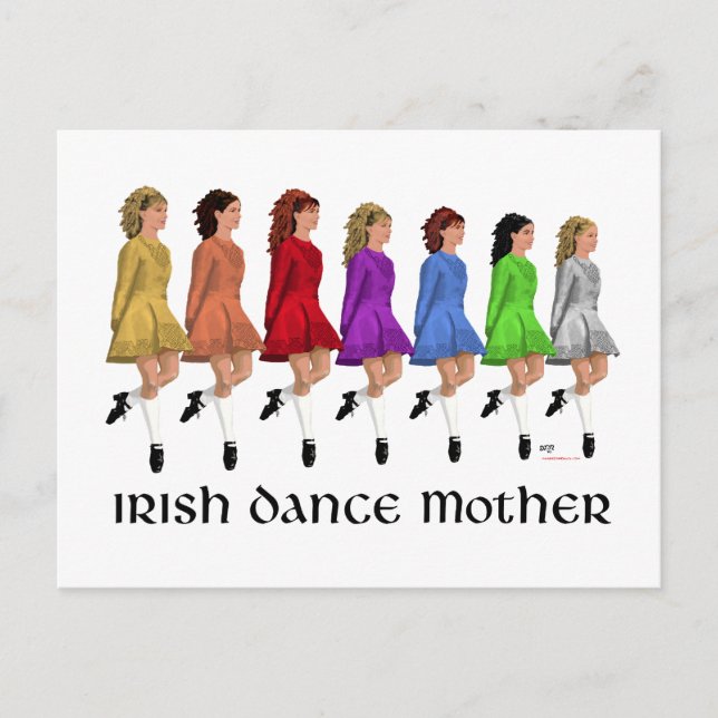 Postal Madre de Danza Irlandesa - Línea Arcoíris (Anverso)