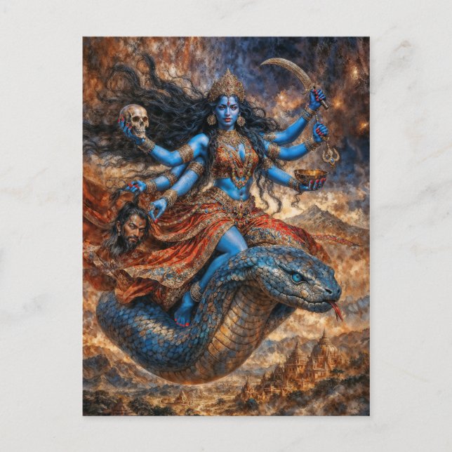 Postal Madre de la diosa de la liberación Kali (Anverso)