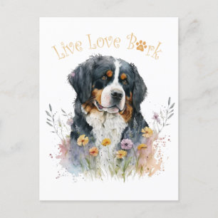 Postal Madre de Perro de Montaña de Berna Floral