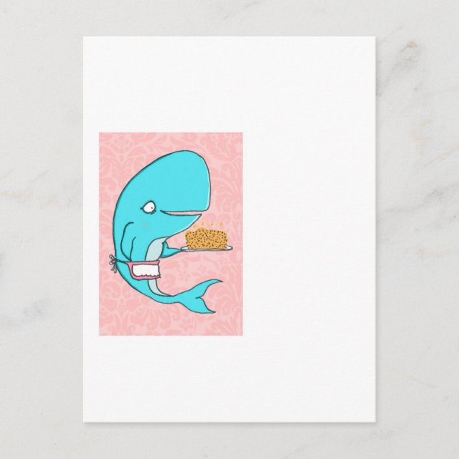 Postal Madre de un hombre de ballena con pastel de krill (Anverso)