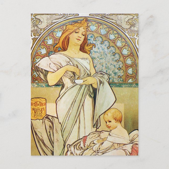 Postal Madre diosa Art Nouveau (Anverso)