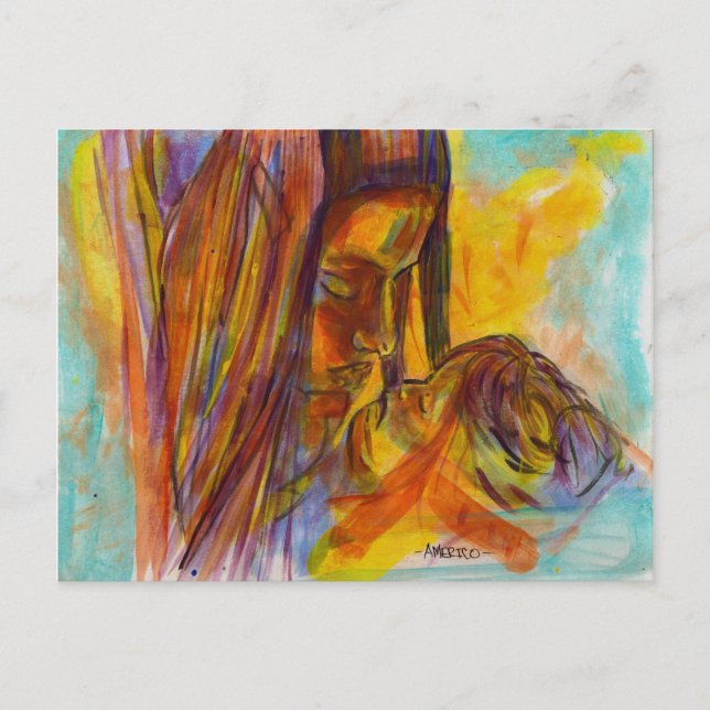 Postal madre e hijo (Anverso)