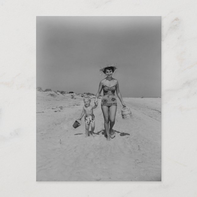 Postal Madre e hijo (Anverso)