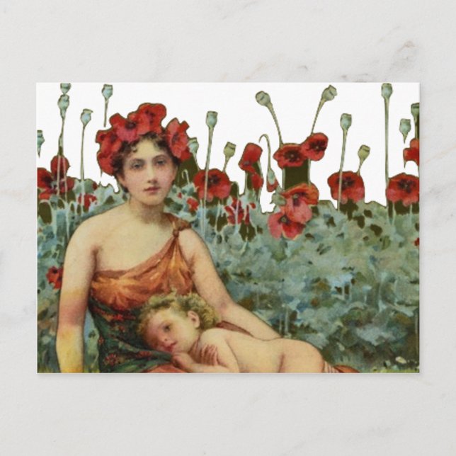 Postal Madre e hijo (Anverso)