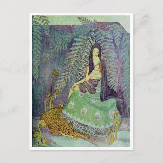 Postal Madre e hijo Dorothy Lathrop (Anverso)