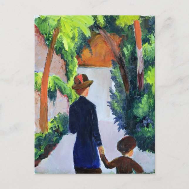 Postal Madre e hijo en el parque, 1914 (Anverso)