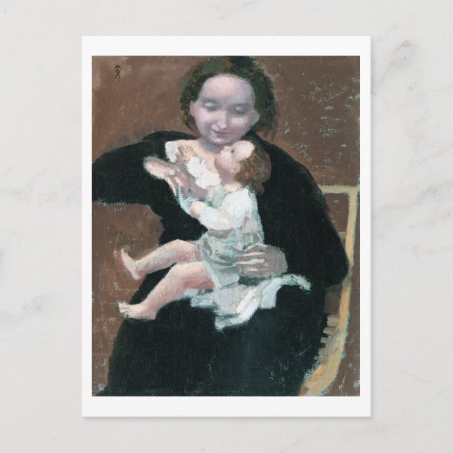 Postal Madre e hijo, Maurice Denis (Anverso)