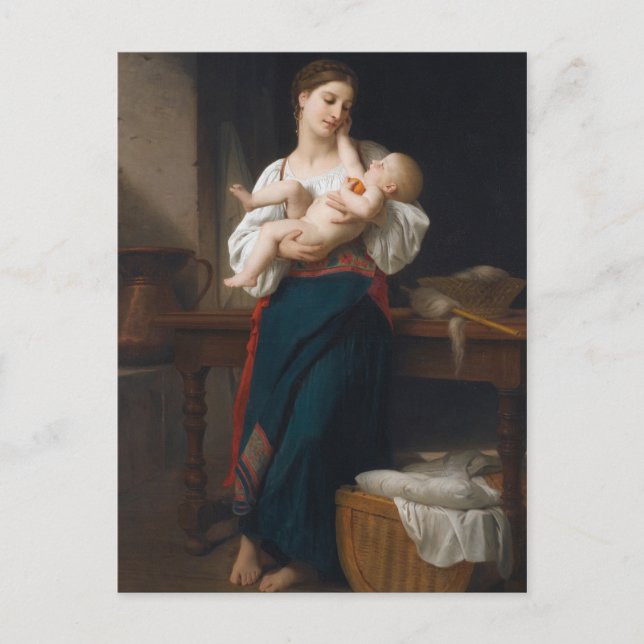 Postal Madre e hijo (por Bouguereau) (Anverso)